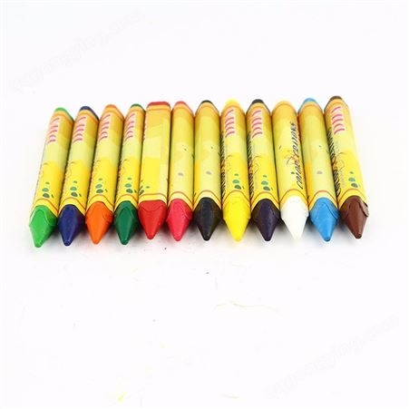 12色儿童彩色蜡笔画棒蜡块色彩彩鲜上色容易