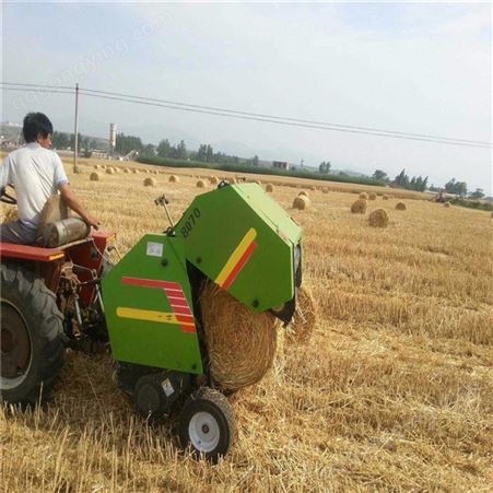 青海牧草捡拾打捆机 四轮拖拉机后牵引式高质量农用捡拾打捆机