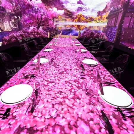 上海争飞全息3D全息音乐餐厅 KTV酒吧多媒体展示地面墙面互通投影设备价格