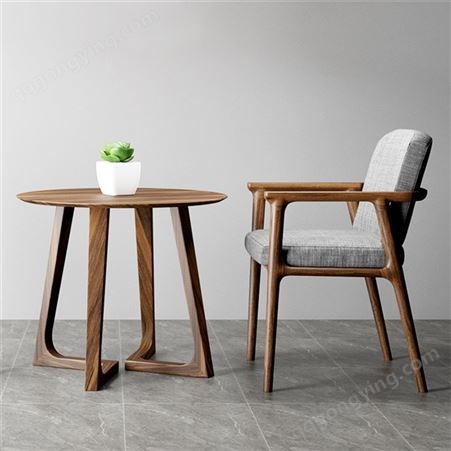 青岛咖啡椅生产厂家 实木橡木咖啡椅 洽谈咖啡椅 布艺时尚简约
