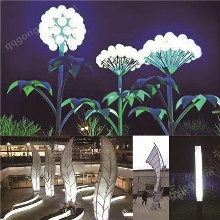 LED植物造型灯 发光花灯 亚克力LED荷花灯