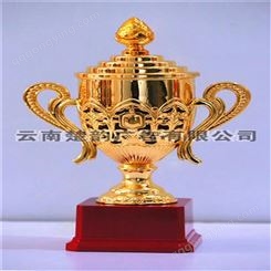 西双版纳奖杯批量出售 云南奖杯定做厂家 金属奖杯