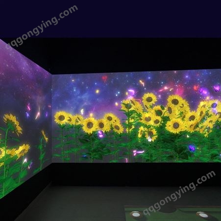 花海互动投影 AR全息沉浸式 蝶舞花墙面 走廊融合展示繁花似瀑