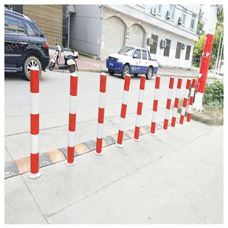 道路预埋防撞柱 红白反光不锈钢警示柱 斑马线分流路桩