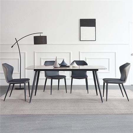 岩板餐桌椅组合 现代简约小户型餐桌 新款餐桌