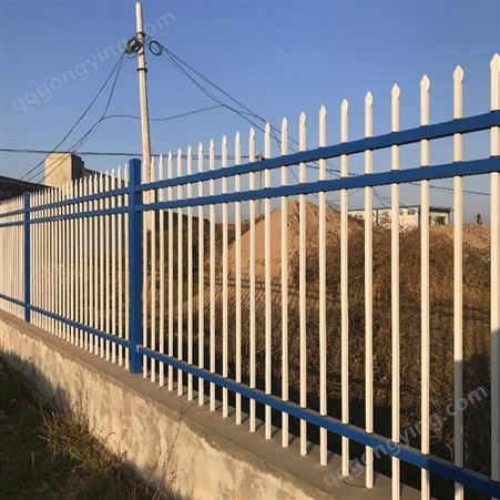 厂区围墙护栏铁艺围墙栅栏喷塑锌钢护栏现货定制