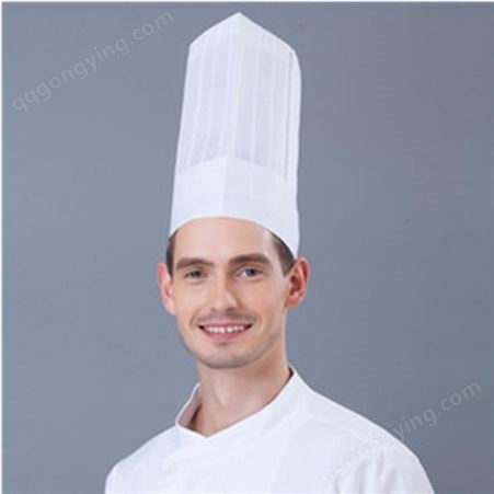 供应厨师帽 防油污方帽 圆帽 船帽 红双层 纸帽 120克可调节抽拉帽