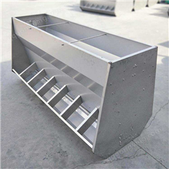 双面10孔猪舍料槽 304不锈钢材质 采食卫生 多档调节 节省人力