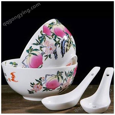 景德镇陶瓷寿碗 寿桃 大寿伴手礼陶瓷碗定制