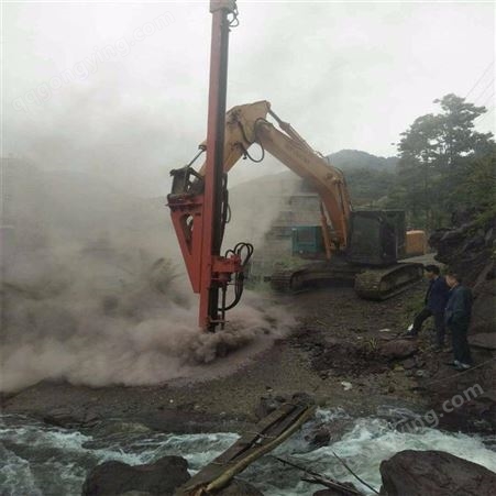 山东青岛挖机改矿山钻孔机LUS-90型挖机改装钻机上门维修欧力特
