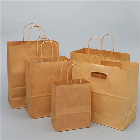 白色牛皮纸袋定做印LOGO服装袋纸质手提纸袋礼品袋纸袋子定制