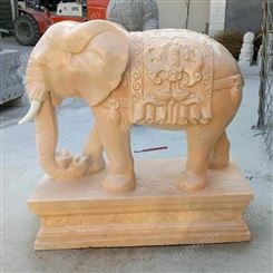 石雕大象  晚霞红石雕大象 汉白玉石雕大象价格