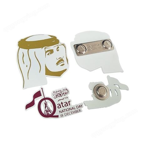 直供金属磁铁沙特阿拉伯磁性胸针定制个性化磁石胸牌定做