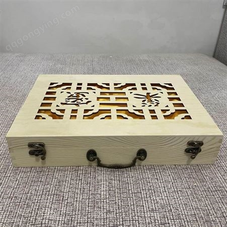 天然松木桐木定制蜂蜜食品木质包装盒 镂空雕刻礼品盒