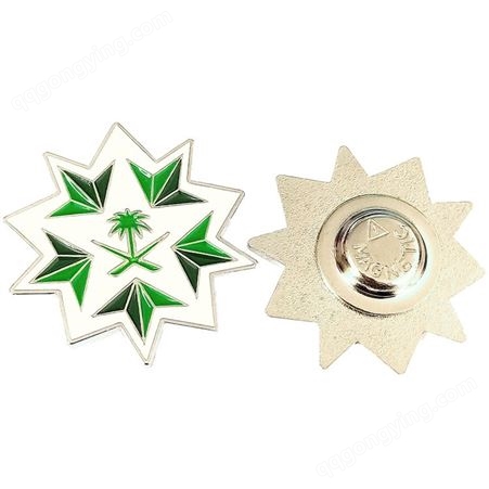 厂家直供金属磁铁沙特阿拉伯磁性胸针定制个性化磁石胸牌定做