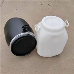 避光化工塑料桶50L 庆诺50升黑色法兰桶厂家 出口用50公斤圆桶