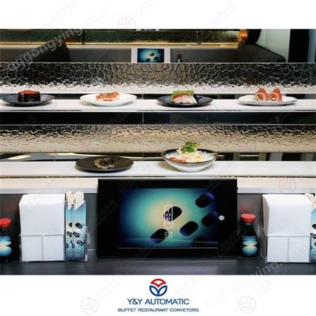 智能机器人自动送餐设备_餐厅自动化出餐装置_输送安全平稳_广州昱洋智能餐厅机械定制