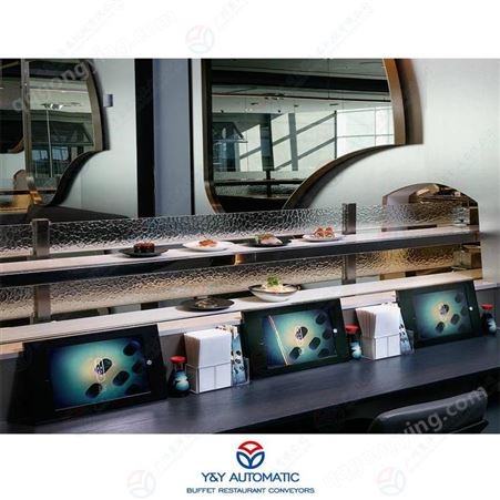智能机器人自动送餐设备_餐厅自动化出餐装置_输送安全平稳_广州昱洋智能餐厅机械定制