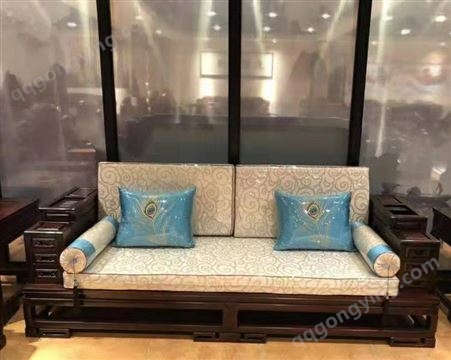 新中式沙发 新中式沙发背景墙 新中式 东非酸枝沙发组合
