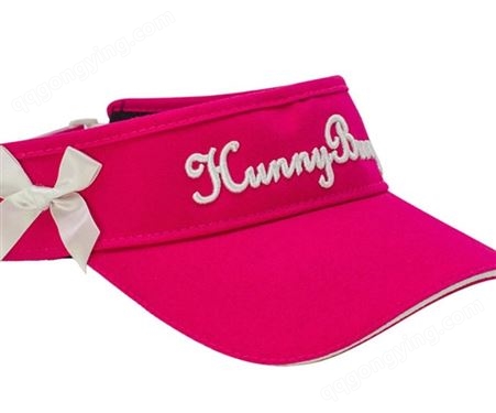 时尚粉色绣花空顶帽设计 帽型/材质/logo/工艺均可定制