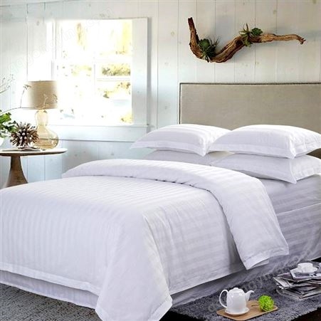 厂家订制  星级酒店贡缎四件套  酒店床品布草  床上用品床单被罩