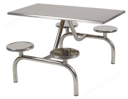 厂家订做直销不锈钢连体餐桌 餐桌椅 学校学生员工餐连体不锈钢餐桌椅定做