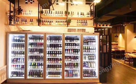 超市酒水饮料展示柜厂家 定做玻璃门冷藏展示柜冷风柜