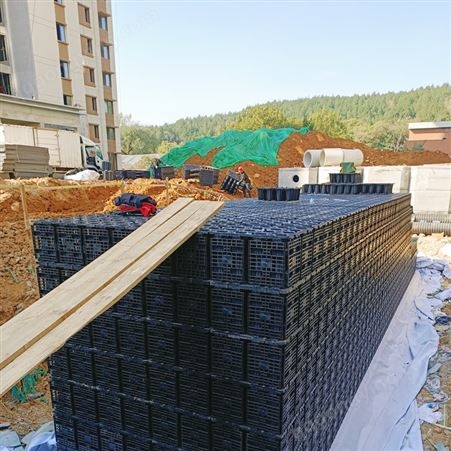 雨水收集池PP模块搭建 东吴承压50T蓄水模块包工包材料 天津海绵城市建设
