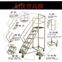 鹤山钢制登高梯厂家 恩平移动登高梯定做 万富元工艺技术