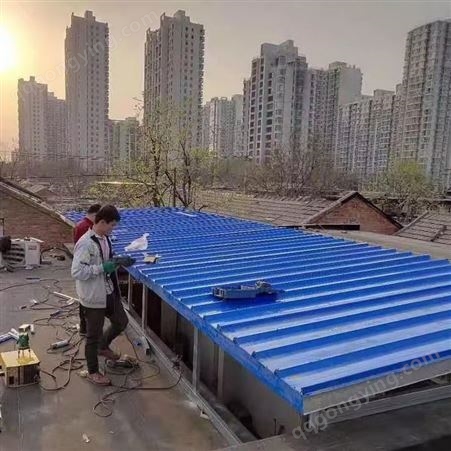 北京封院子 镀锌方管阳光板封阳台 钢化玻璃房