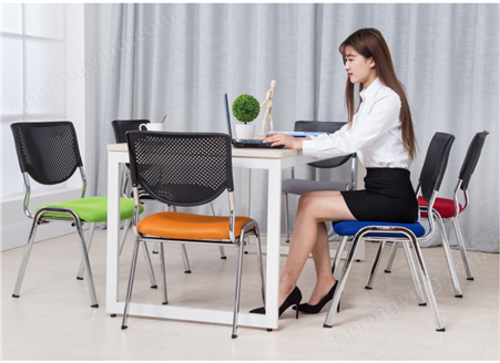 电脑椅办公培训椅不带扶手写字板靠背椅简单实用家用椅子