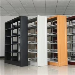 学校图书馆单双面书架定做 阅览室木护板图书架