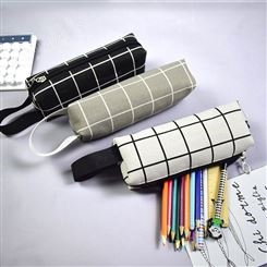 笔套简约大容量文具盒厂家定制笔盒创意多功能帆布笔袋多层文具袋