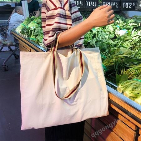 富源可单肩可手提大容量超市纯棉布购物袋