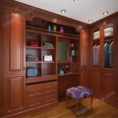 实木衣柜对开门三四五六门大容量 森雕中式衣柜卧室经济型多功能组合柜