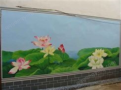 乡村建设墙体彩绘   墙体彩绘厂家定做各种尺寸  雅东玻璃