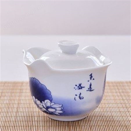骨瓷功夫茶具套装 青花陶瓷茶杯 礼品茶具定制