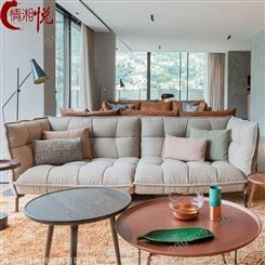 意大利设计师款北欧风沙发 个性创意单双三人位布艺沙发生产厂家