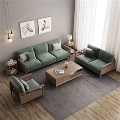 沙发 实木沙发组合 新中式别墅沙发 客厅整装家具沙发 单人位沙发 懒人沙发生产厂家