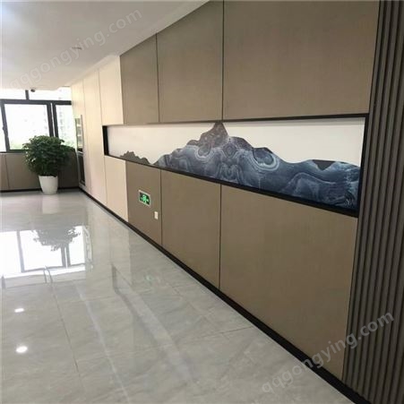 生态石材世纪豪门办公室用墙板合适 办公室便利贴墙板 集成墙板新中式办公室装修效果图