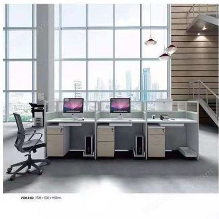 板式职员桌 板式大班台文件柜组合 钢架办公桌