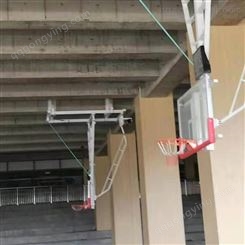 方管升降篮球架 升降吊挂式篮球架 鸿福 吊顶式折叠升降电动液压篮球架 生产销售